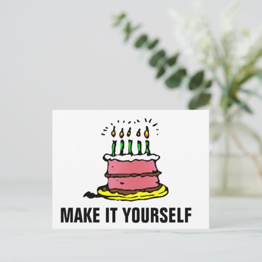 DIY Make It Yourself Verjaardagsfeest Uitnodiging (Staand voorkant)