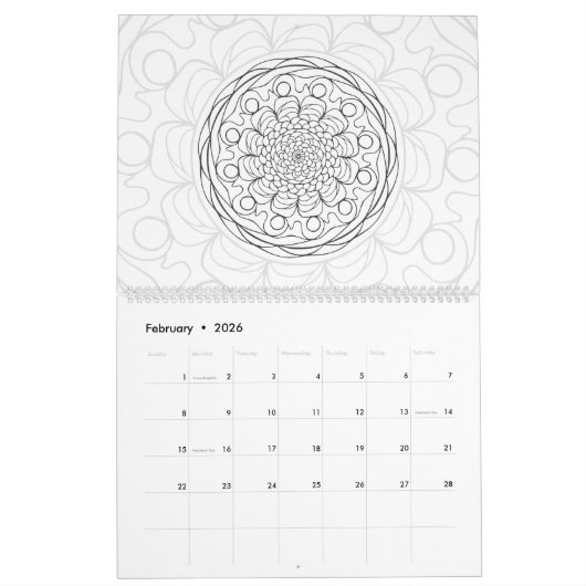 DIY Mandala Kleurplaat Kunst - Kalender (Feb 2026)