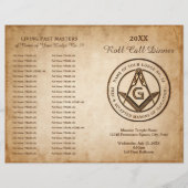 DIY Masonic Program Sjabloon Freemason Stationery (Voorkant)