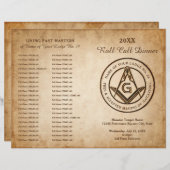 DIY Masonic Program Sjabloon Freemason Stationery (Voorkant / Achterkant)