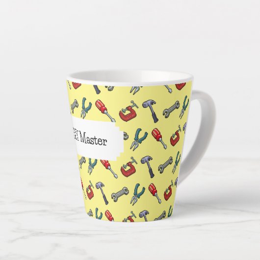 DIY Master Pixel Art Tool Patroon Hamer & Tang Latte Mok (Rechterhoek)