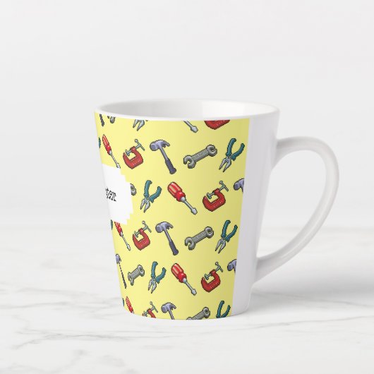 DIY Master Pixel Art Tool Patroon Hamer & Tang Latte Mok (Rechts)