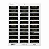 DIY Merry Kerstmis Faux Gold Black Return-adres Etiket (Full Sheet)