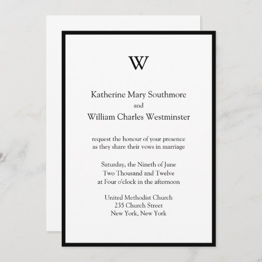 DIY Modern Wedding Invitations Kaart (Voorkant / Achterkant)