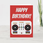 DIY Moderne DJ Birthday Card Kaart (Voorkant)
