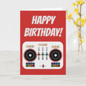 DIY Moderne DJ Birthday Card Kaart (Gele Bloem)