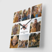 DIY Moderne reeks Foto Collage Roos Gold Heart Vierkante Klok (Hoek)