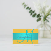 DIY-monogram + achtergrondkleur Visitekaartje (Staand voorkant)