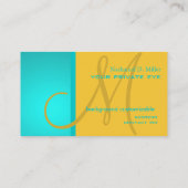 DIY-monogram + achtergrondkleur Visitekaartje (Achterkant)