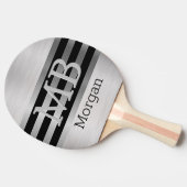 DIY-monogram/naam Bk/zilverstrips geborsteld zilve Tafeltennisbatje (Zijkant)