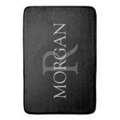 DIY Monogram & naam, Klassiek zwart met grijze tek Badmat (Voorkant Verticaal)