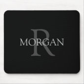 DIY Monogram & naam, Klassiek zwart met grijze tek Muismat (Voorkant)