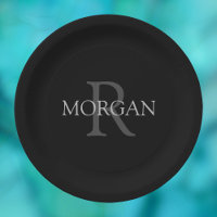 DIY Monogram & naam, Klassiek zwart met grijze tek