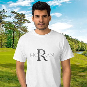 DIY Monogram & naam, rendy design met grijze tekst T-shirt