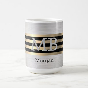 DIY Monogram Naam, Yel Gold Brushed Silver Blk Vs2 Koffiemok
