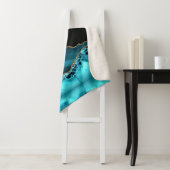 DIY Monogram & naam, zwart goud en Blauwgroen geti Sherpa Deken (In situ)