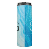 DIY Monogram Wh & Zwart, Blauw & Wit Agaat Thermosbeker (Achterkant)