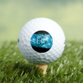 DIY Monogram Wit & Zwart, Stardust Brush Stroke Golfballen (Insitu Shirt)