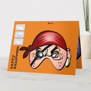 DIY Monster Paper Mask Halloween XL Kaart - Pirate