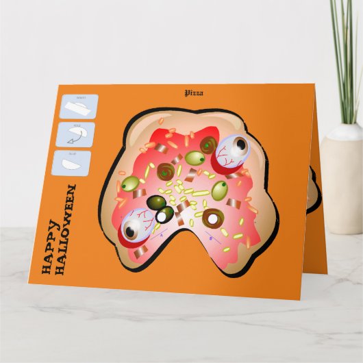 DIY Monster Paper Mask Halloween XL Kaart Pizza (Voorkant)