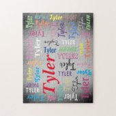 DIY Naam bericht, vele stijlen kleuren borstel sta Legpuzzel (Verticaal)