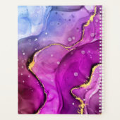 DIY-naam/datum Fuchsia Gold Ink Abstract GoldPlaqu Planner (Achterkant)