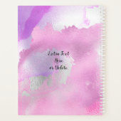 DIY Naam Foto Jaar, Paarse Roze Witte Waterverf Planner (Achterkant)