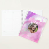 DIY Naam Foto Jaar, Paarse Roze Witte Waterverf Planner (Display)