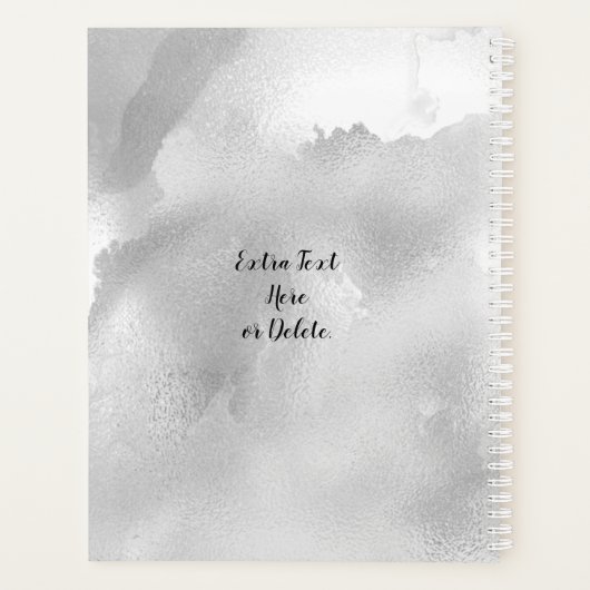 DIY Naam/Jaar/PhotoBlack Witte Abstracte Waterverf Planner (Achterkant)