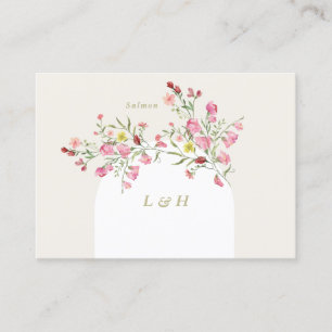 DIY Naam lente bloemen boog plaats kaart Plaatskaartje
