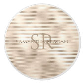 DIY Naam & Monogram op Platinum Lines Keramische Knop (Voorkant)