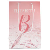 DIY Naam & Monogram Script Ombre Koraal & Abstract Medium Cadeauzakje (Achterkant)