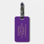 DIY-naam & Monogram zwart & gouddoos, koninklijk P Bagagelabel (Achterkant verticaal)