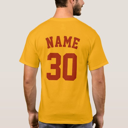 DIY Naam + Nummer Honkbal Team T-shirt (Achterkant)