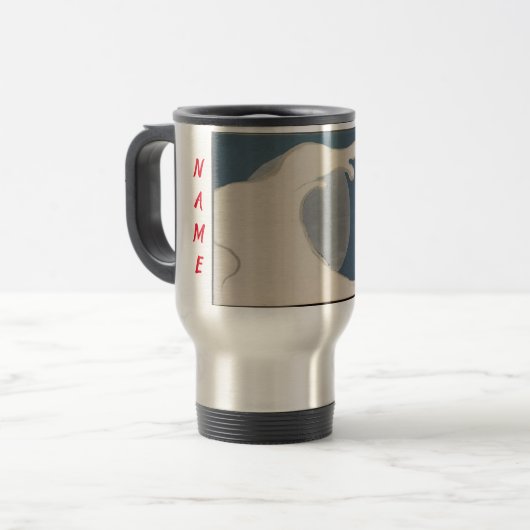 DIY NAAM REIZEN Mok W/JAPANSE CLOUD & MOON (Voorkant links)