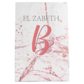 DIY Naam & Schrift Monogram Koraal Abstract op Wit Medium Cadeauzakje (Achterkant)