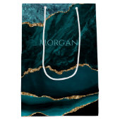 DIY Naam Teal, Teal Goud & Zwarte Agaat Medium Cadeauzakje (Achterkant)