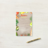 DIY Naam, To Do Lijst, Groenten op Hout Foto Post-it® Notes (Op bureau)