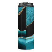 DIY-naam, zwart, goud en Blauwgroen getijden Thermosbeker (Achterkant)