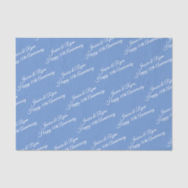 DIY namen, Jubileum jaar, wit script, blauw Tissuepapier