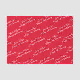 DIY namen, Jubileum jaar, wit script, rood Tissuepapier