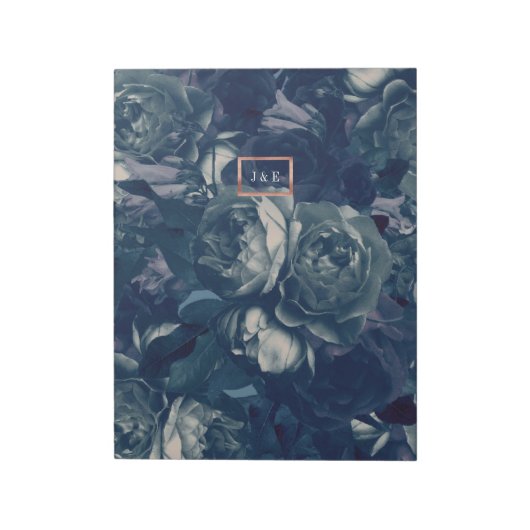 DIY Navy Rose Gold Wedding Euro Envelope Liner Notitieblok (Linkerzijde)