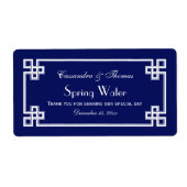 DIY Navy Wht Grieks Sleutel Lijst H Waterfles Labe Etiket (Voorkant)