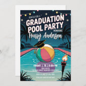 DIY Night Pool Graduation Party Twinkling Lights Kaart (Voorkant / Achterkant)
