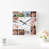 DIY ONS GEZIN | 12 Romeinse fotocollage Vierkante Klok (Huis)