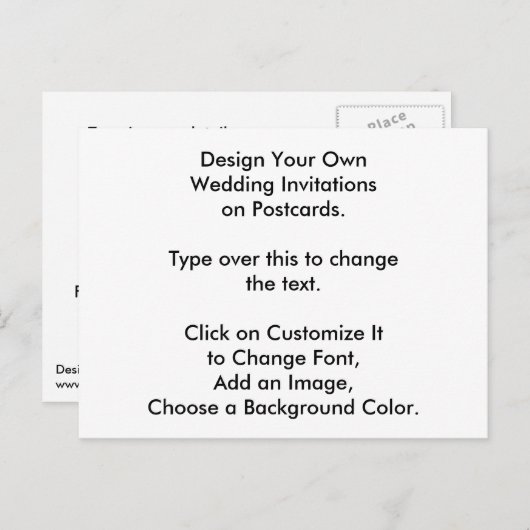 DIY Ontwerp Uw Eigen Huwelijksuitnodigingen op Bri Uitnodiging Briefkaart (Voorkant / Achterkant)