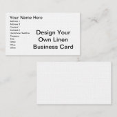 DIY - Ontwerp uw eigen linnen Visitekaartje (Voorkant / Achterkant)