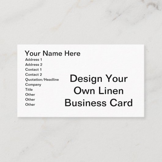 DIY - Ontwerp uw eigen linnen Visitekaartje (Voorkant)