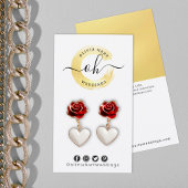 DIY Oorbel Sieraden Bow Kaart Faux Gold Swash Logo Visitekaartje