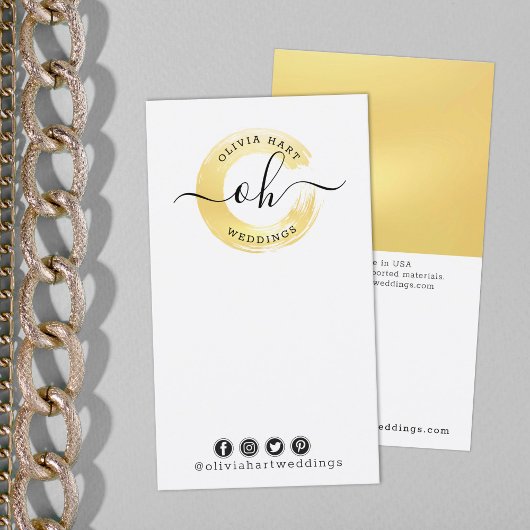 DIY Oorbel Sieraden Bow Kaart Faux Gold Swash Logo Visitekaartje